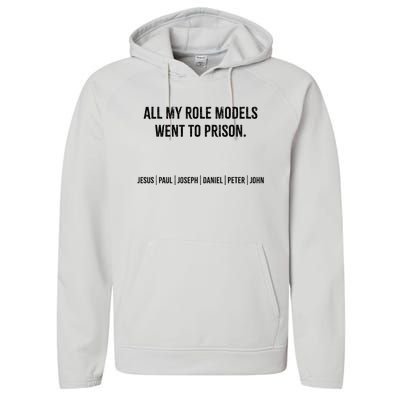 All My Role Models Went To Prison Jesus Paul Joseph Performance Fleece Hoodie