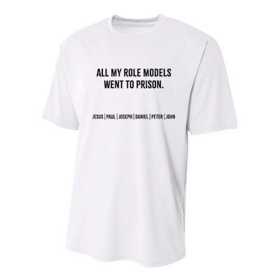 All My Role Models Went To Prison Jesus Paul Joseph Youth Performance Sprint T-Shirt