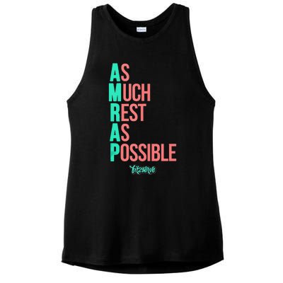 As Much Rest As Possible AMRAP Funny FIT2SERVE Ladies PosiCharge Tri-Blend Wicking Tank