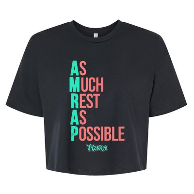 As Much Rest As Possible AMRAP Funny FIT2SERVE Bella+Canvas Jersey Crop Tee