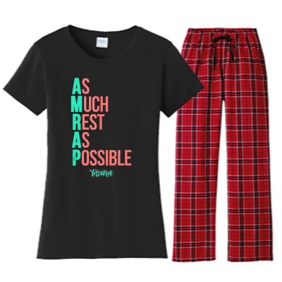 As Much Rest As Possible AMRAP Funny FIT2SERVE Women's Flannel Pajama Set