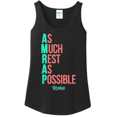 As Much Rest As Possible AMRAP Funny FIT2SERVE Ladies Essential Tank