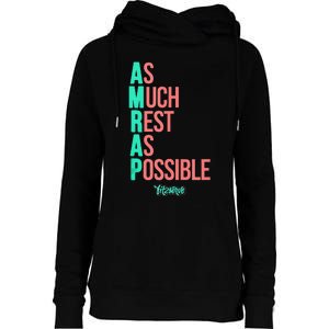 As Much Rest As Possible AMRAP Funny FIT2SERVE Womens Funnel Neck Pullover Hood