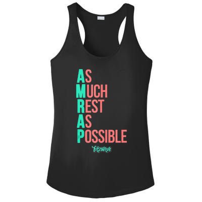 As Much Rest As Possible AMRAP Funny FIT2SERVE Ladies PosiCharge Competitor Racerback Tank