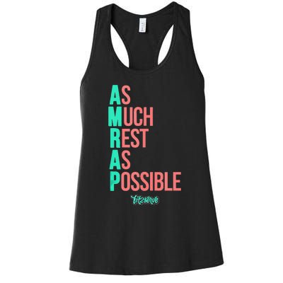 As Much Rest As Possible AMRAP Funny FIT2SERVE Women's Racerback Tank