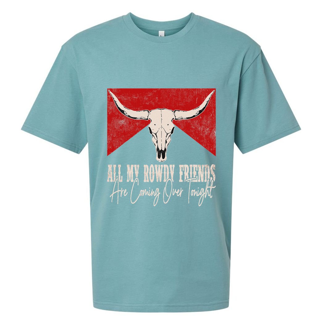 All My Rowdy Friends Are Coming Over Tonight West Mountains Sueded Cloud Jersey T-Shirt