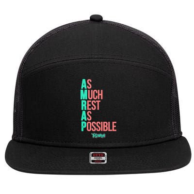 As Much Rest As Possible AMRAP Funny FIT2SERVE 7 Panel Mesh Trucker Snapback Hat