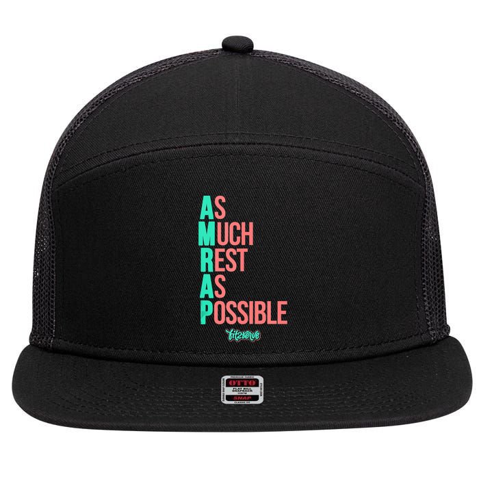 As Much Rest As Possible AMRAP Funny FIT2SERVE 7 Panel Mesh Trucker Snapback Hat