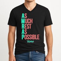 As Much Rest As Possible AMRAP Funny FIT2SERVE V-Neck T-Shirt