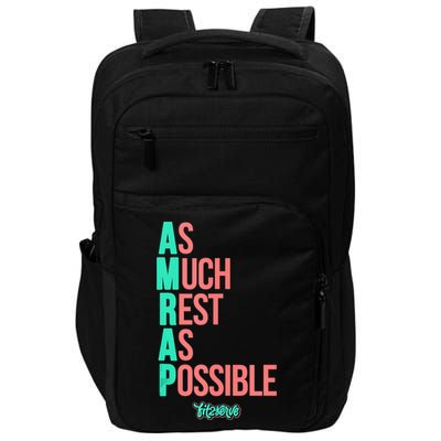 As Much Rest As Possible AMRAP Funny FIT2SERVE Impact Tech Backpack