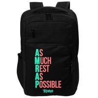 As Much Rest As Possible AMRAP Funny FIT2SERVE Impact Tech Backpack