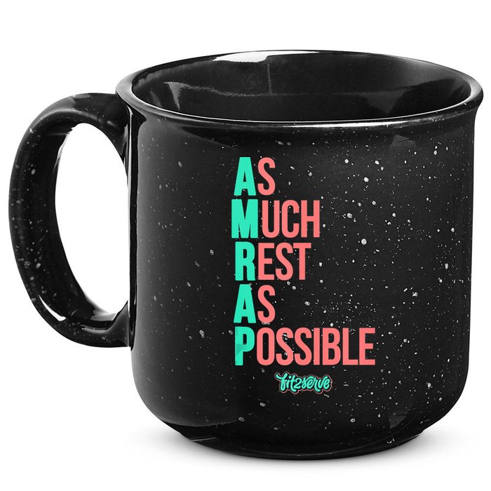 As Much Rest As Possible AMRAP Funny FIT2SERVE 15oz Campfire Ceramic Mug