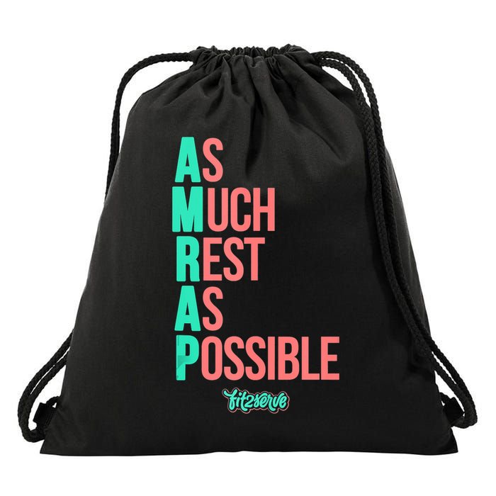 As Much Rest As Possible AMRAP Funny FIT2SERVE Drawstring Bag