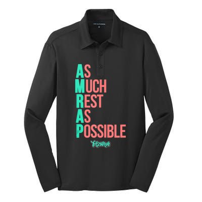 As Much Rest As Possible AMRAP Funny FIT2SERVE Silk Touch Performance Long Sleeve Polo