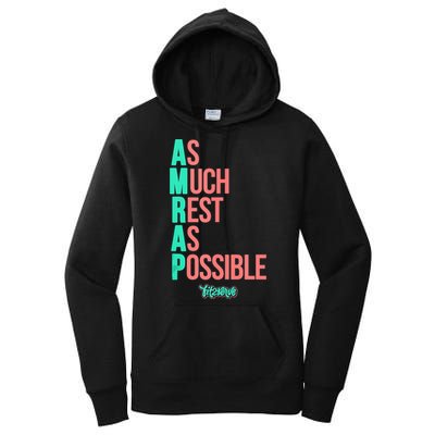 As Much Rest As Possible AMRAP Funny FIT2SERVE Women's Pullover Hoodie