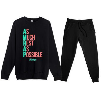 As Much Rest As Possible AMRAP Funny FIT2SERVE Premium Crewneck Sweatsuit Set