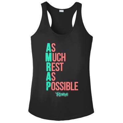 As Much Rest As Possible AMRAP Funny FIT2SERVE Ladies PosiCharge Competitor Racerback Tank
