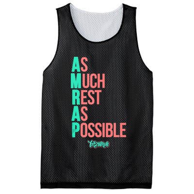 As Much Rest As Possible AMRAP Funny FIT2SERVE Mesh Reversible Basketball Jersey Tank