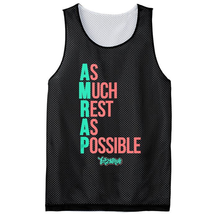 As Much Rest As Possible AMRAP Funny FIT2SERVE Mesh Reversible Basketball Jersey Tank