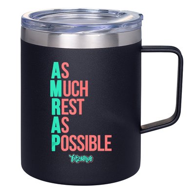 As Much Rest As Possible AMRAP Funny FIT2SERVE 12oz Stainless Steel Coffee Mug