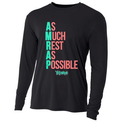 As Much Rest As Possible AMRAP Funny FIT2SERVE Cooling Performance Long Sleeve Crew