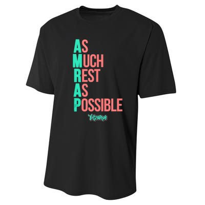 As Much Rest As Possible AMRAP Funny FIT2SERVE Performance Sprint T-Shirt