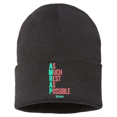 As Much Rest As Possible AMRAP Funny FIT2SERVE Sustainable Knit Beanie