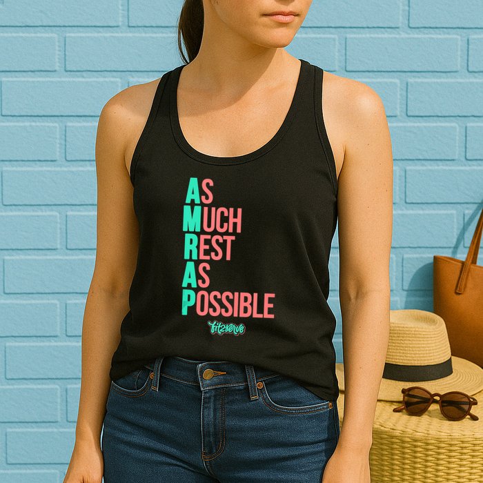 As Much Rest As Possible AMRAP Funny FIT2SERVE Womens Tank Top