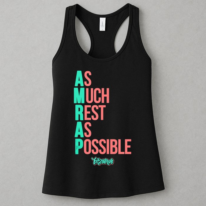 As Much Rest As Possible AMRAP Funny FIT2SERVE Womens Tank Top