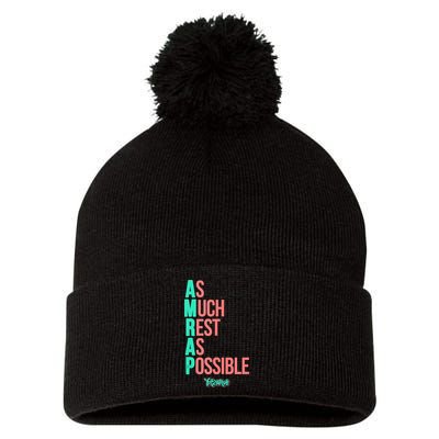 As Much Rest As Possible AMRAP Funny FIT2SERVE Pom Pom 12in Knit Beanie