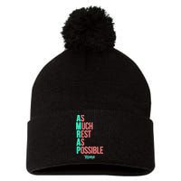 As Much Rest As Possible AMRAP Funny FIT2SERVE Pom Pom 12in Knit Beanie