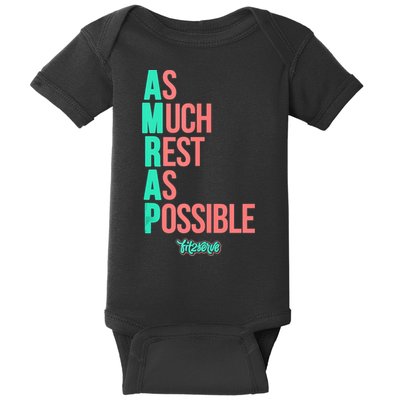 As Much Rest As Possible AMRAP Funny FIT2SERVE Baby Bodysuit