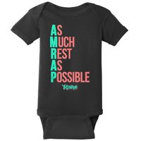 As Much Rest As Possible AMRAP Funny FIT2SERVE Baby Bodysuit