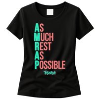 As Much Rest As Possible AMRAP Funny FIT2SERVE Womens T-Shirt