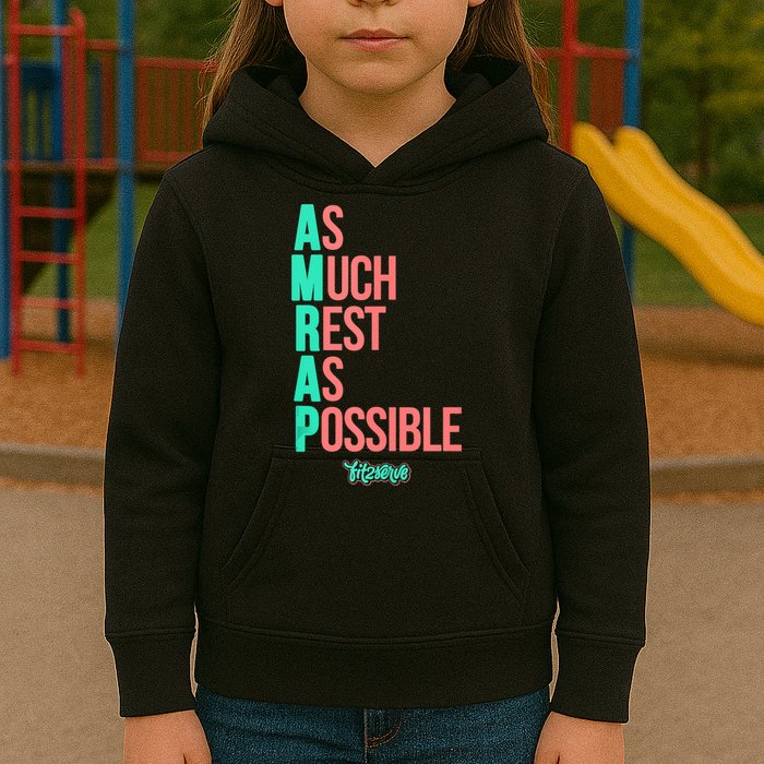 As Much Rest As Possible AMRAP Funny FIT2SERVE Kids Hoodie