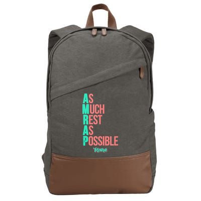 As Much Rest As Possible AMRAP Funny FIT2SERVE Cotton Canvas Backpack