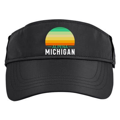 Alpena Michigan Retro Sunset Adult Drive Performance Visor