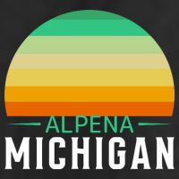 Alpena Michigan Retro Sunset 11oz C Handle Ceramic Mug