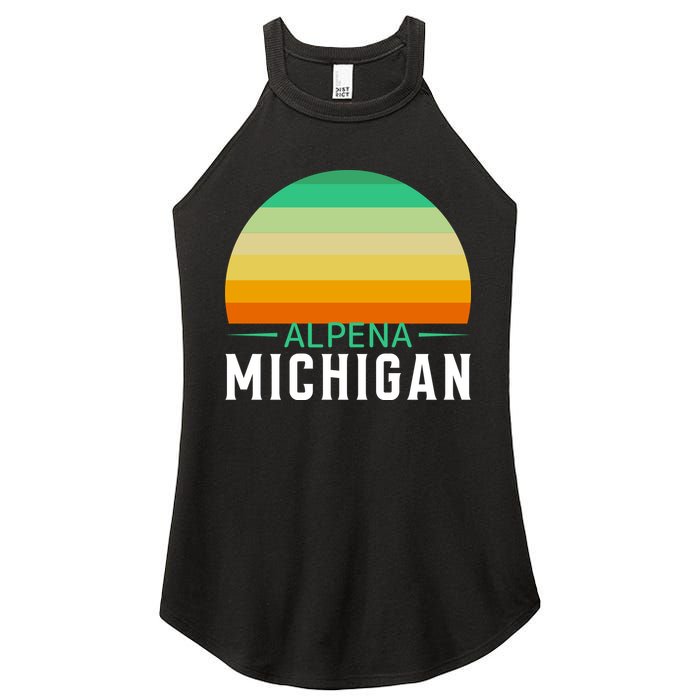 Alpena Michigan Retro Sunset Women's Perfect Tri Rocker Tank