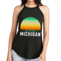Alpena Michigan Retro Sunset Women's Perfect Tri Rocker Tank