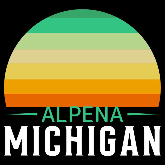 Alpena Michigan Retro Sunset Women's Perfect Tri Rocker Tank