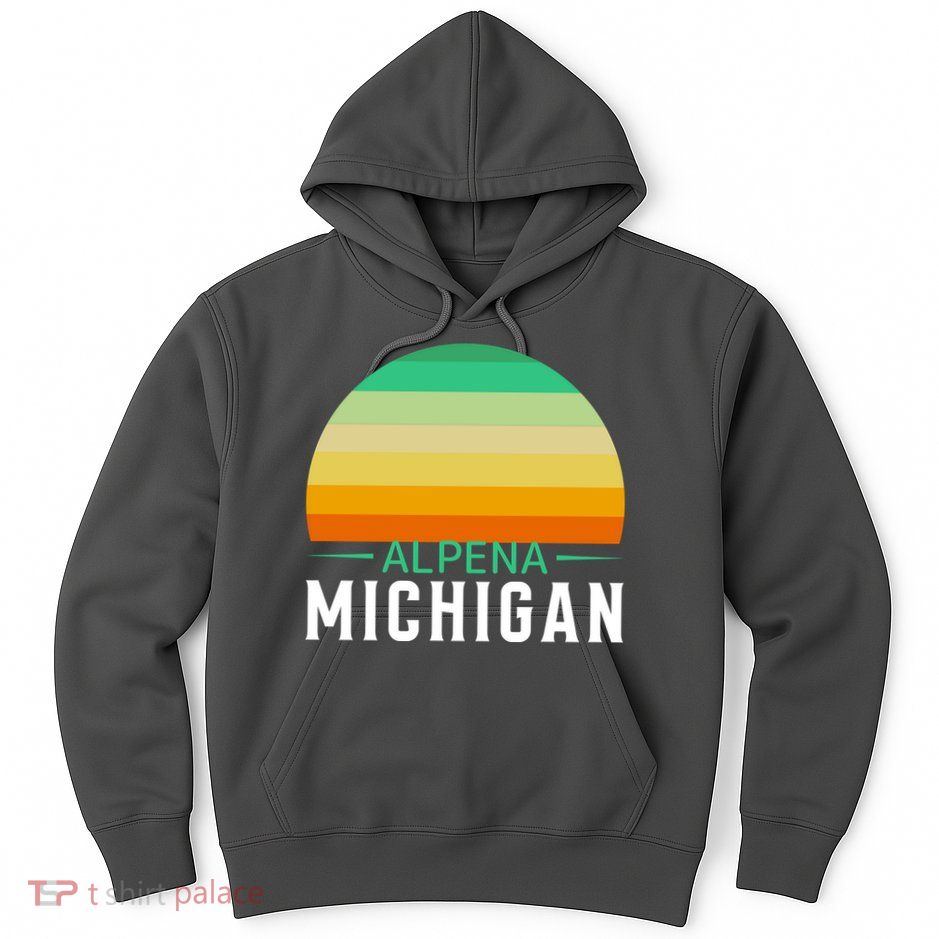 Alpena Michigan Retro Sunset Hoodie