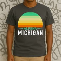 Alpena Michigan Retro Sunset T-Shirt