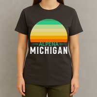 Alpena Michigan Retro Sunset T-Shirt