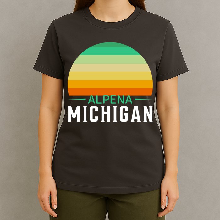 Alpena Michigan Retro Sunset T-Shirt
