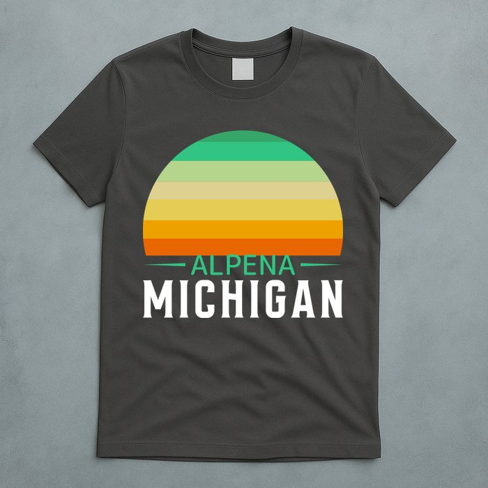 Alpena Michigan Retro Sunset T-Shirt