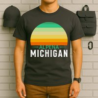 Alpena Michigan Retro Sunset T-Shirt