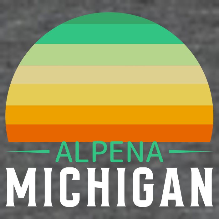 Alpena Michigan Retro Sunset T-Shirt