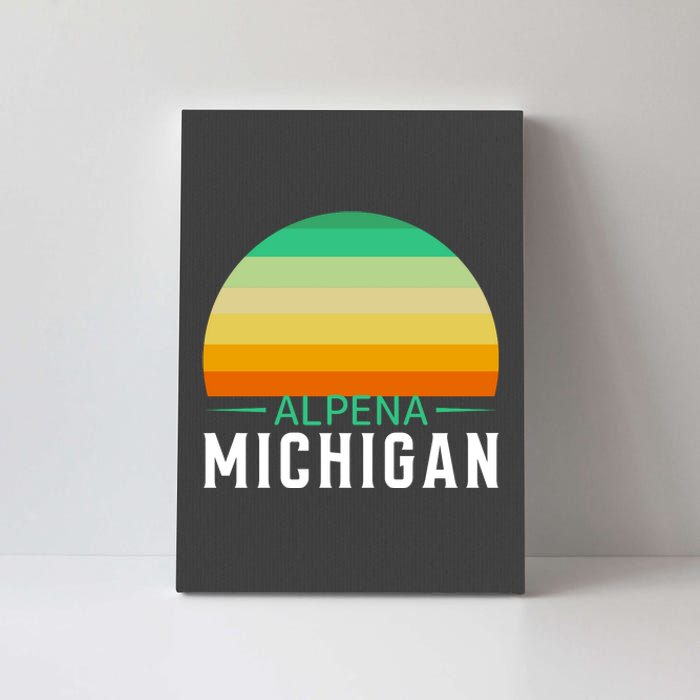 Alpena Michigan Retro Sunset Canvas