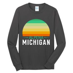 Alpena Michigan Retro Sunset Tall Long Sleeve T-Shirt